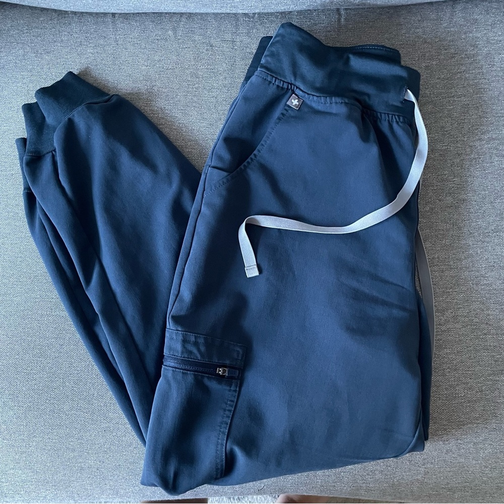 Figs Zamora high waisted scrub pant dark harbor